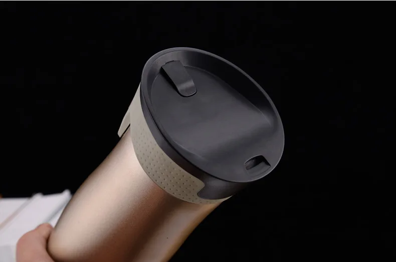 550ml One Button Switch Tumbler With Flip Top Lid Stainless Steel Vacuum Insulated Loop Travel Coffee Mugs