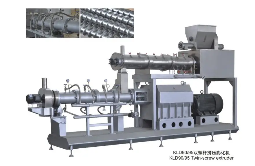 Large Capacity Twin Screw Extruder Pet Food Processing Floating Fish Feed Pellet Machine