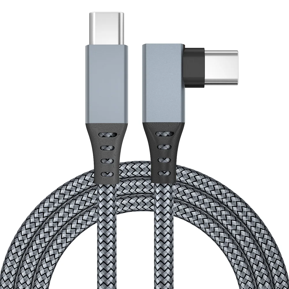 
16ft Usb Type C Cable 90 Degree Right Angle Usb 3.1 Gen1 Type C nylon braid data cable For Vr Oculus Quest 2 Link Cable 