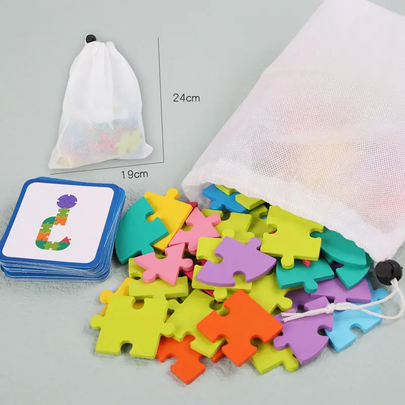 Wooden Pattern Blocks Shape Matching Game Diy Jigsaw Puzzle 3d Wooden Animal Puzzle With Cards Educational Toys For Children