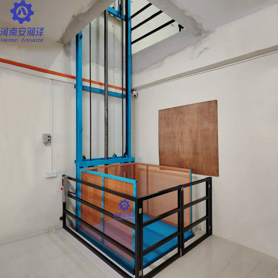 1000kg Vertical Cargo Lift Small Hydraulic Wall Mounted Electric Goods Platform Elevator