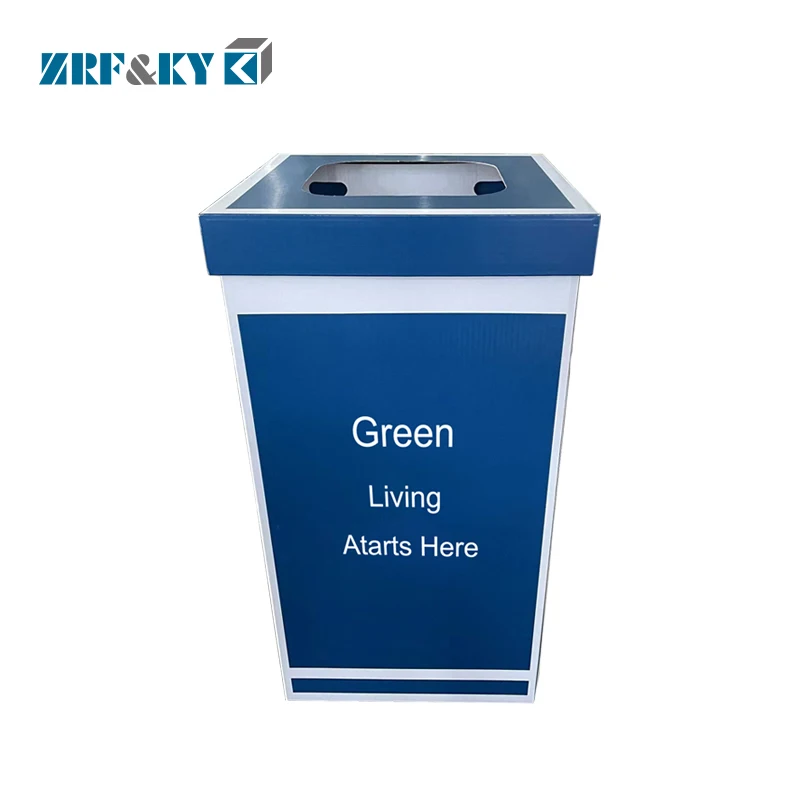 Custom Eco-friendly Recyclable Corrugated Paper Trash Cans Garbage Trash Bin
