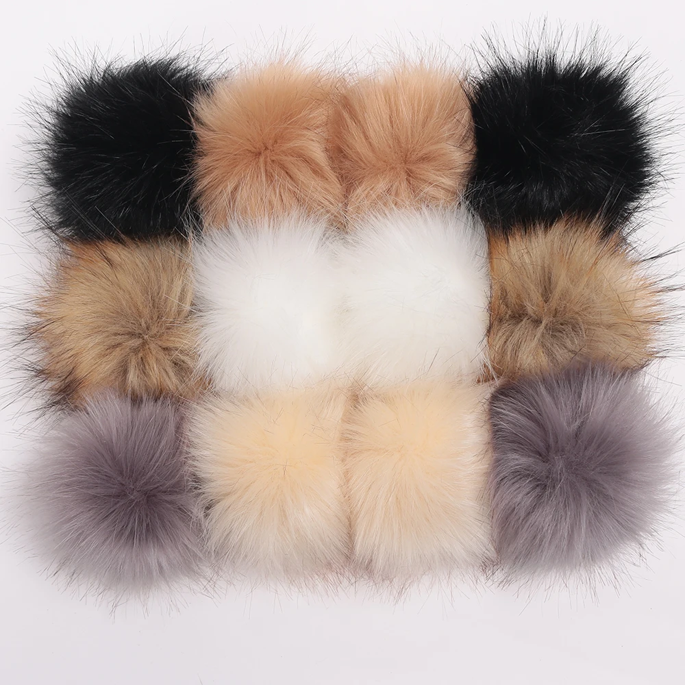 Fluffy Imitated Nature Raccoon Fur Ball Fuzzy Faux Fur Pompom For Handbag Pendant