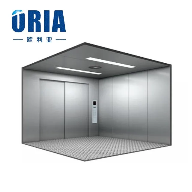 ORIA Freight Elevator and Goods Lift for Warehouse Gearless AC Drive with Stainless Steel Material