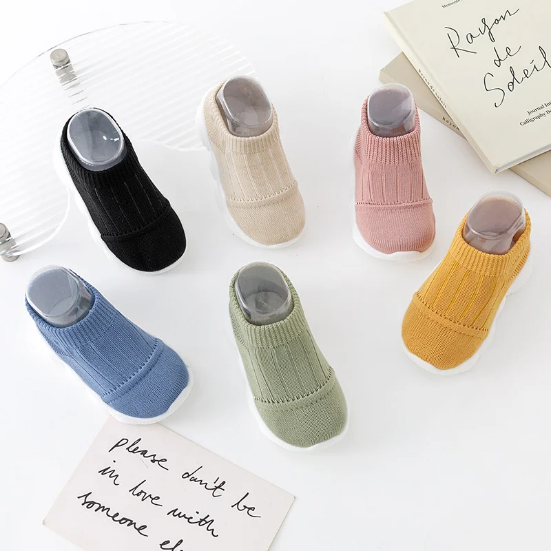 Весенние и осенние новые детские туфли для малышей на мягкой подошве Нескользящие Детские Напольные педалей летающие тканые