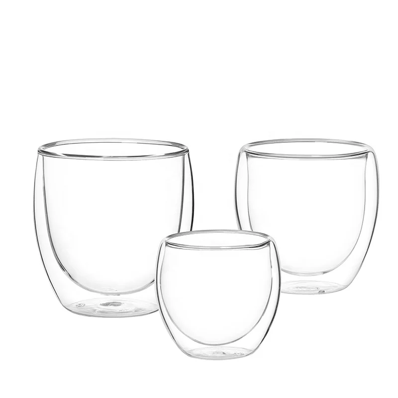 High Quality Low Price Double Wall Glass Coffee Cup Hot sale High Borosilicate Glass Cup Double Wall Glass Mug