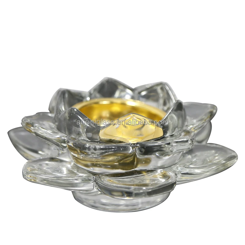 Arabian Crystal Glass Aromatherapy Incense Burner Clear Transparent Lotus Shaped Censer Incense Burner Holder For Home Decor