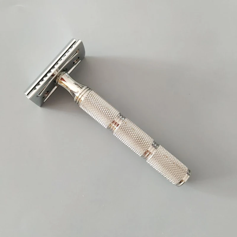 Dishi thick solid bar plates zinc alloy head with 316CNC stain steel handle razor shaving for men