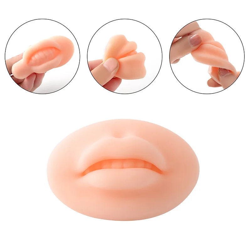 Hadiyah Factory Wholesale 5D Soft Blushing Mold Pmu Tattoo Microblading Full Realistic Lip Ractice Silicone Skin