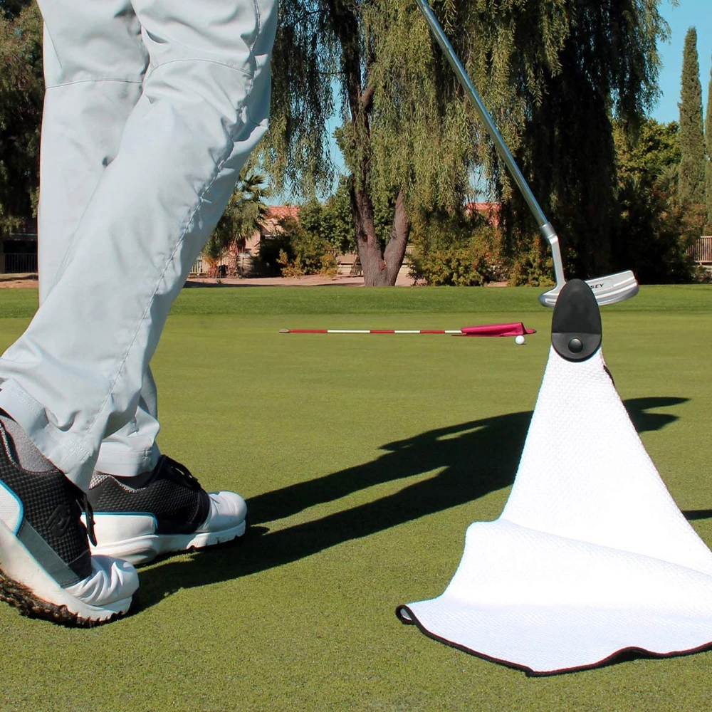 Strong microfiber tri-fold magnetic golf towel waffle weave custom sublimation print