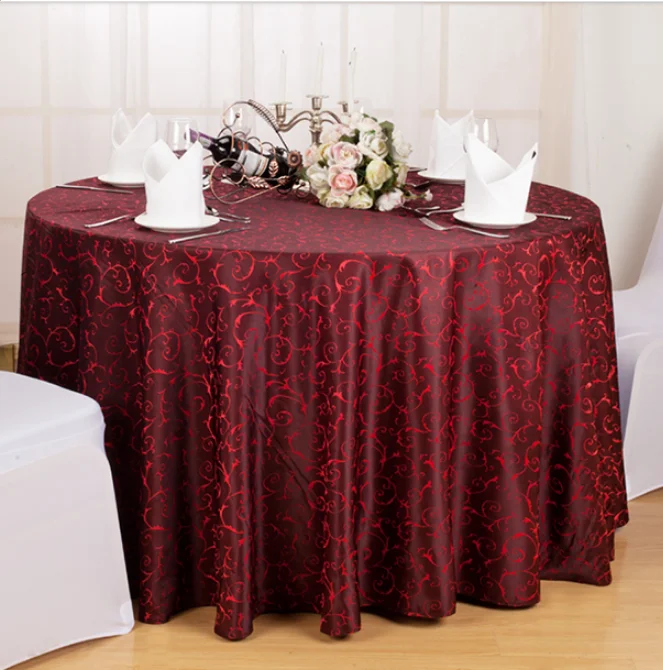 Hedera Helix Ivory White Hotel European Restaurant Household Square Round Table Tablecloth