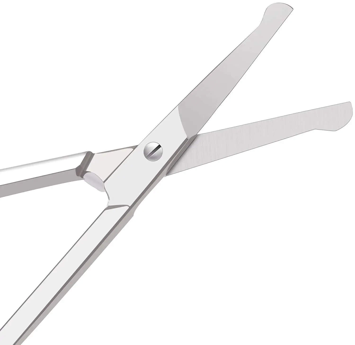 2PCS Stainless Steel Eyebrow Mustache Trimming Curved Scissor Nose Hair Round Scissor for Men