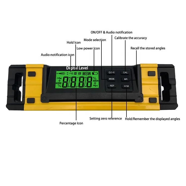 9 Inch LCD Backlight Electronic Measuring Spirit Level Meter Digital Level