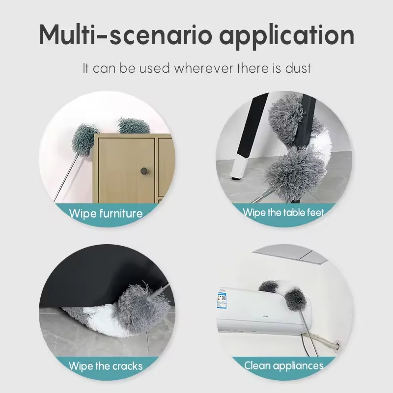 Multifunctional duster, detachable, washable, easy to clean, housekeeping, retractable duster, multi-purpose duster
