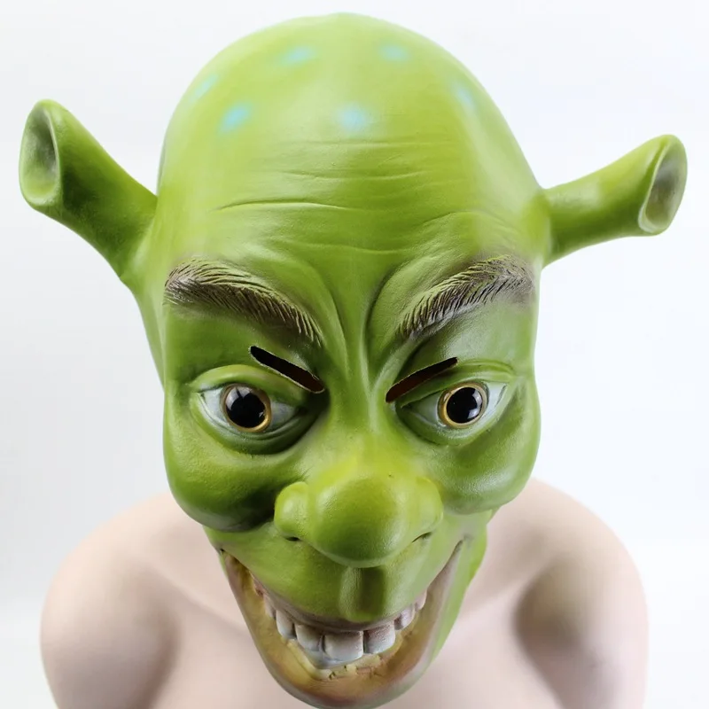 
Wholesale Green Shrek Latex Masks Movie Cosplay Prop Adult Animal Party Mask for Halloween Party Costume Fancy Dress Ball 