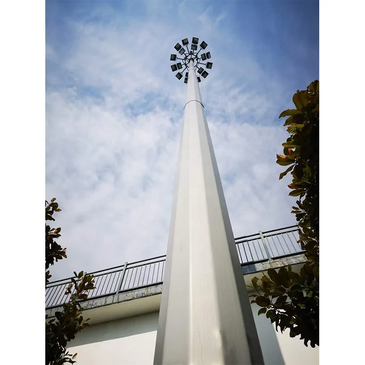 Hot-Dip Galvanized Q235 Engineering outdoor steel street high mast light pole