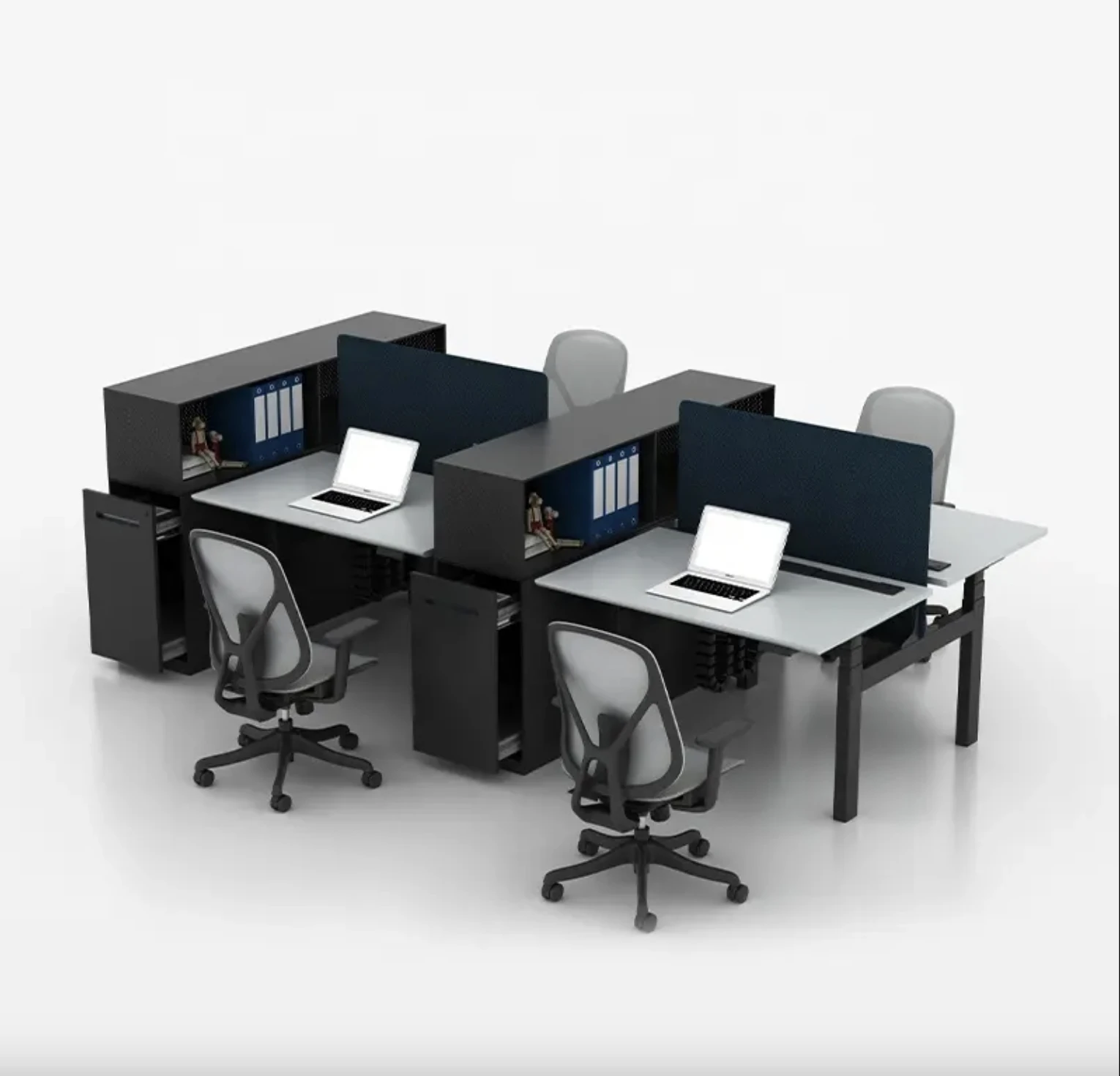 Modern office furniture 4-leg face to face office desk height adjustable standing desk