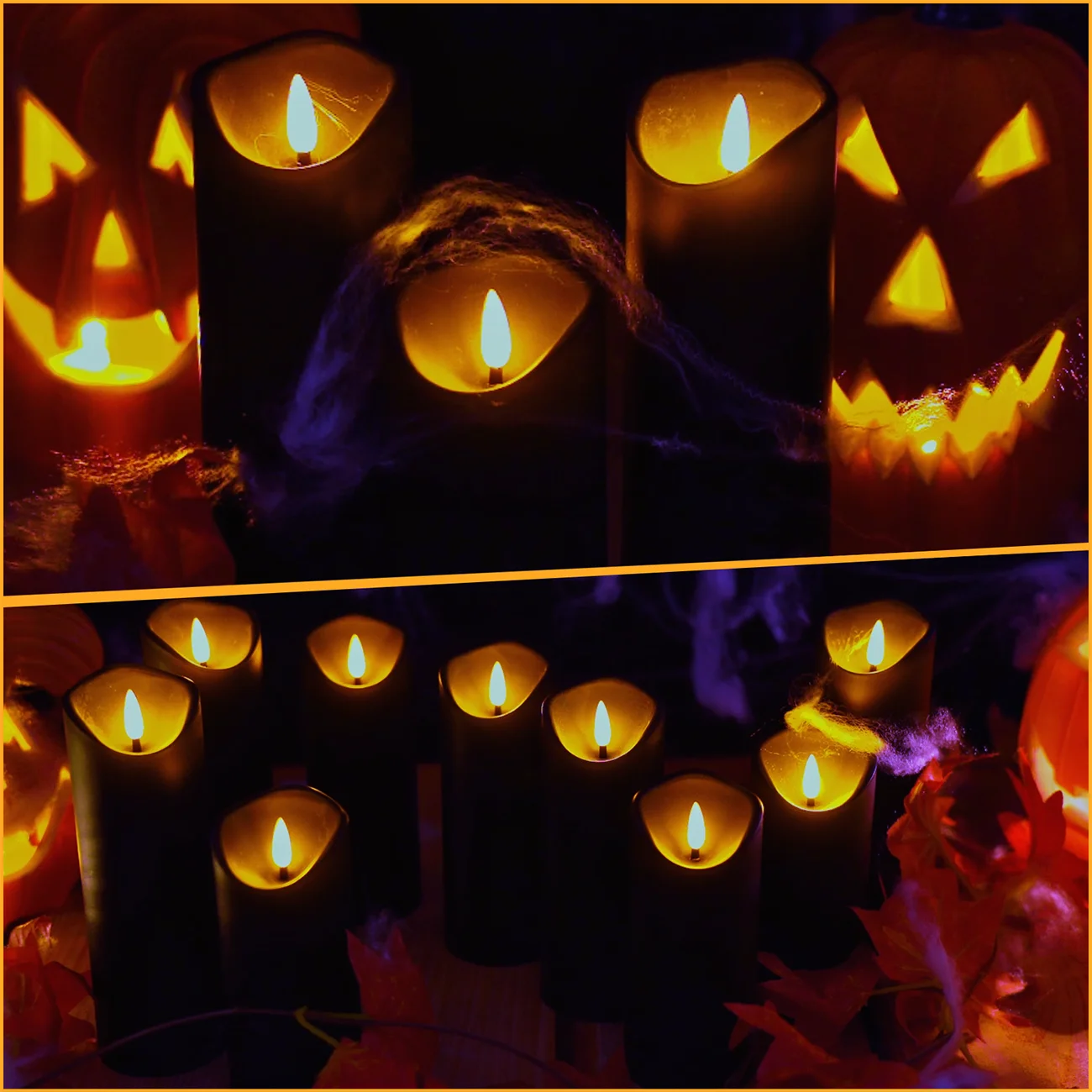 remote control flameless led candles Black Halloween Holiday Lighting Creative candle