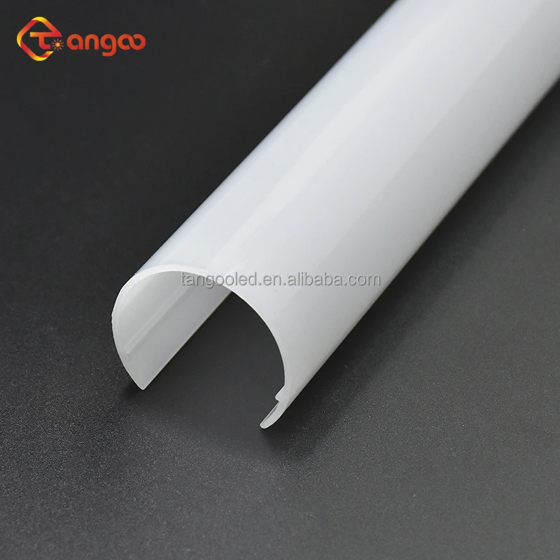 Arc round light milky diffuser cover for led lamps polycarbonate linear lampshade housing with no lamp high light transmittance