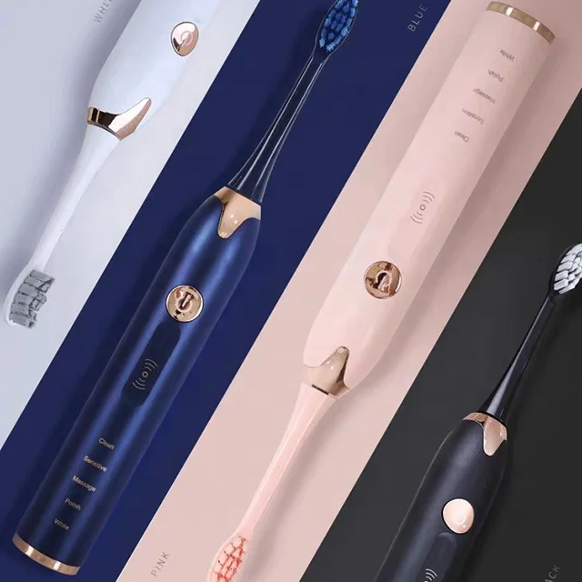 
Wireless Charging Tooth Brush IPX8 Waterproof Soft Bristle Electric Toothbrush 