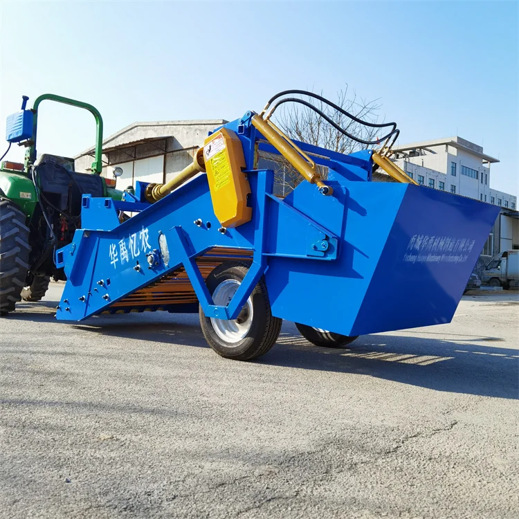 Small stone picker machine clear land and open up wasteland collect and recycle debris and lumps