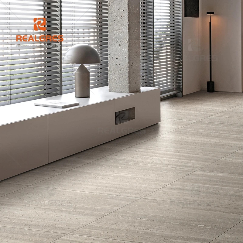 Realgres Bathroom 600x1200 Yellow Slotted Matte Marble Travertine Slab Flooring Travertine Porcelain Tile For Project