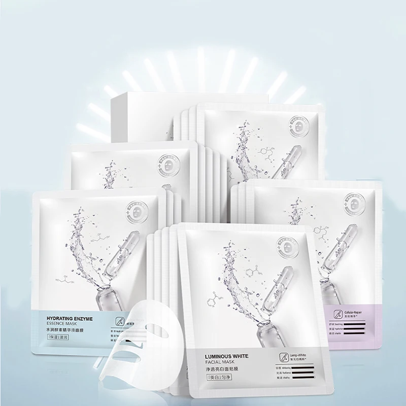 Pack Collagen Essence Full Face Facial Mask Sheet Sensitive Soothing, Anti-Acne, Nourishing Cleansing Korean Face Mask