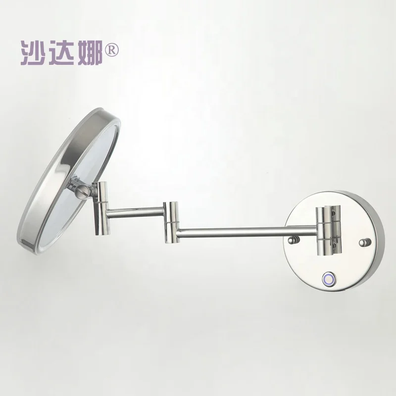 Hot Fashionable Makeup Mirror With Led Light Lamps Nordic Round Bathroom Extendable Shower Shaving Mirror Espejo De Espejo