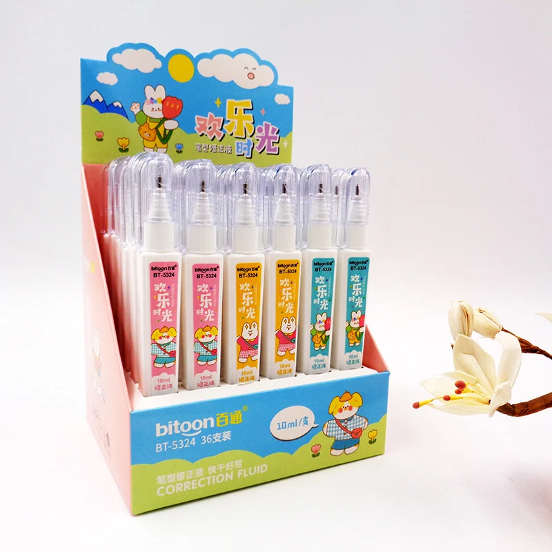 Белые жидкие корректирующие канцелярские принадлежности, пластиковые маскирующие жидкие корректоры