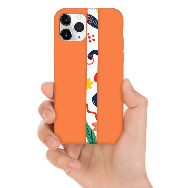 Fashion Custom Silicone Mobile Phone Case Anti-drop Phone Strap Cord Ribbon Lanyard Phone Cover