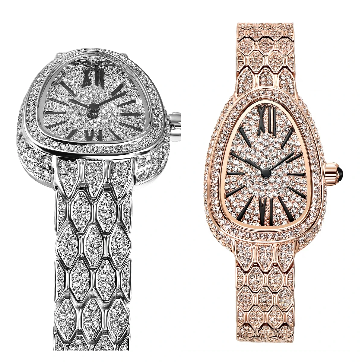 Custom 41mm Moissanite Wrist Watch Women Luxury Steel Watch Iced Out Full CZ VVS Moissanites Watch
