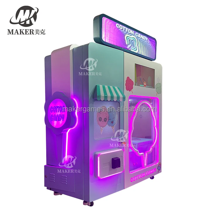 Professional Sweet Cotton Candy Sugar Robot Automatic Machine Sugar Cotton Candy Commercial Dispenser Vending Machines