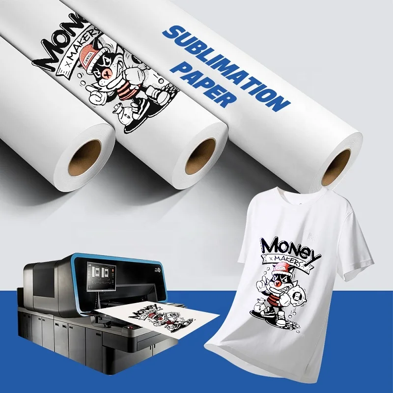 Kinsedo Factory Supply Material Paper Inkjet Heat Transfer Sublimation Roll Heat Transfer Paper For Dark Shirts