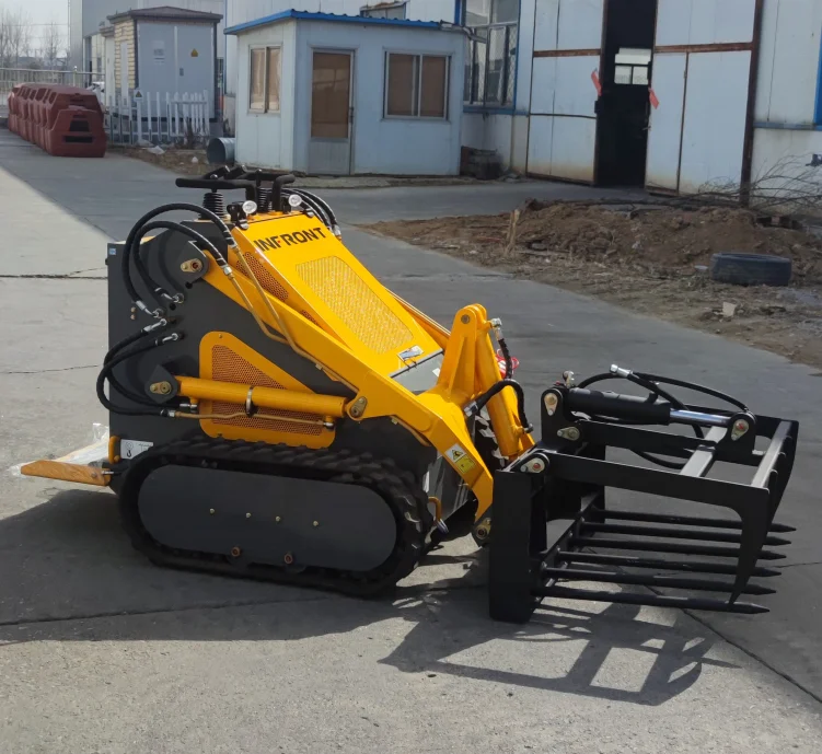 23hp Mini Digger Rubber Tracked Mini Skid Steer Loader with Bucket Auger
