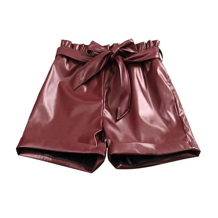 Miranda popularity summer custom women clothing vinyl hot short ladies casual leather shorts for women