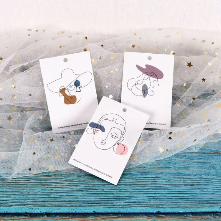 Jewelry Display Card for Chain Earring Packing Paper Necklace Card Recycled Fashion Design Customized Image