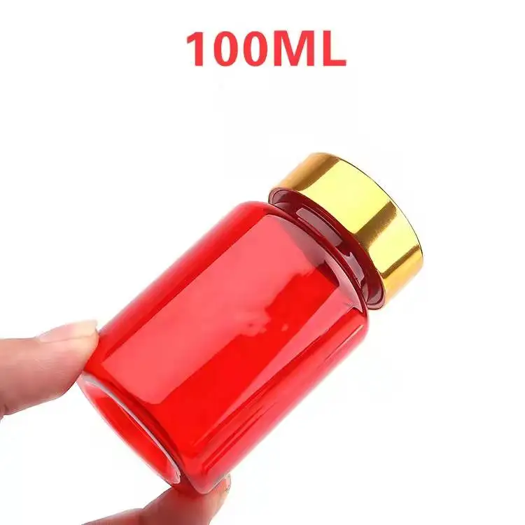 100ml red high-grade PET capsule bottle medical pet bottle