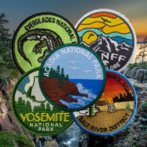 Factory Wholesale Banff National Park Embroidery Patches Custom Iron On Rocky Mountain National Park Patch
