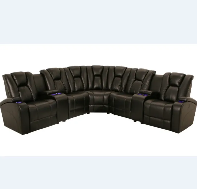 Chinese modern leather recliner sofa sectional 7 seater (1600165928028)