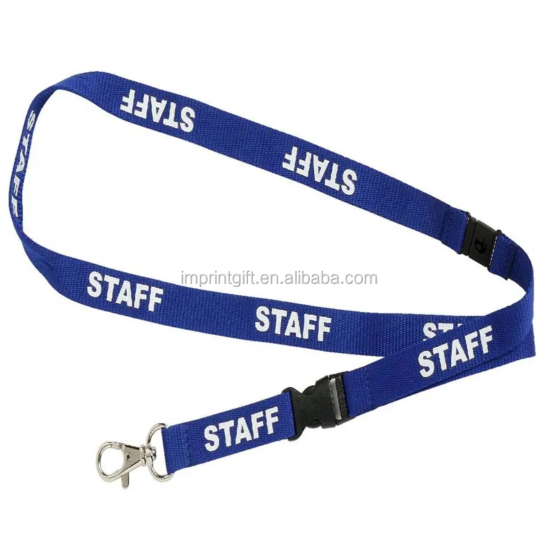 Personalized Blue STAFF Neck Strap Lanyards With Hard Plastic All Access VIP ID Pass Badge Card