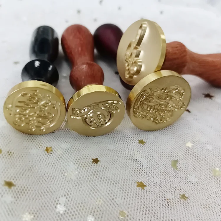 Christmas Present Muti Sizes Shapes Custom Design Logo Artwork Warmer Envelopes Wax Seal Stamp With Wood Handle