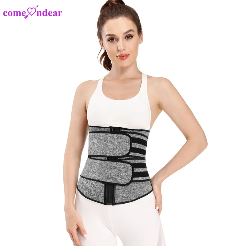 Custom Double Belt 9 Steel Bones And Zipper Waist Trainer Plus Size Shapers Fitness Shapewear For Women