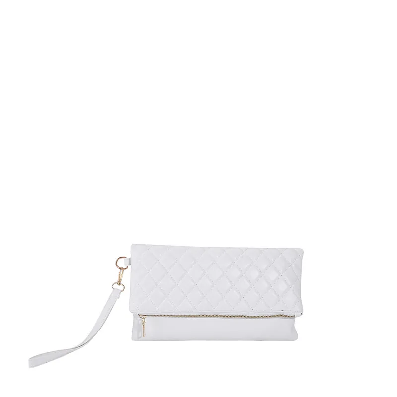 Monogram Blank Wristlet Purse Women Leather Wristlet Clutch Pouch Phone Bag Wallets Quilted Foldover Oversized Clutch Bag