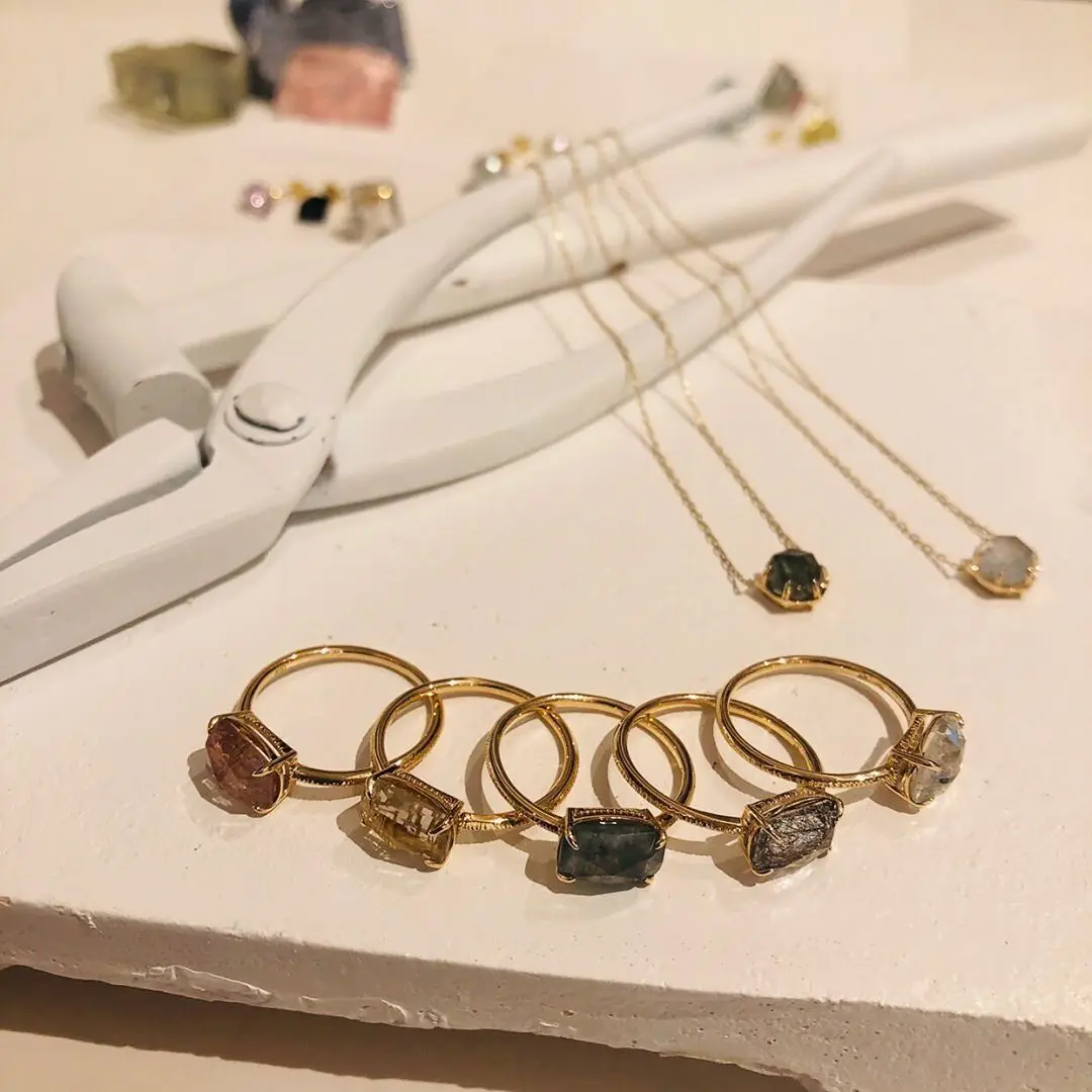 Japanese luxury limited new product 5 colors natural rutilated crystal 925 sterling silver ring Simple fresh candy crystal ring