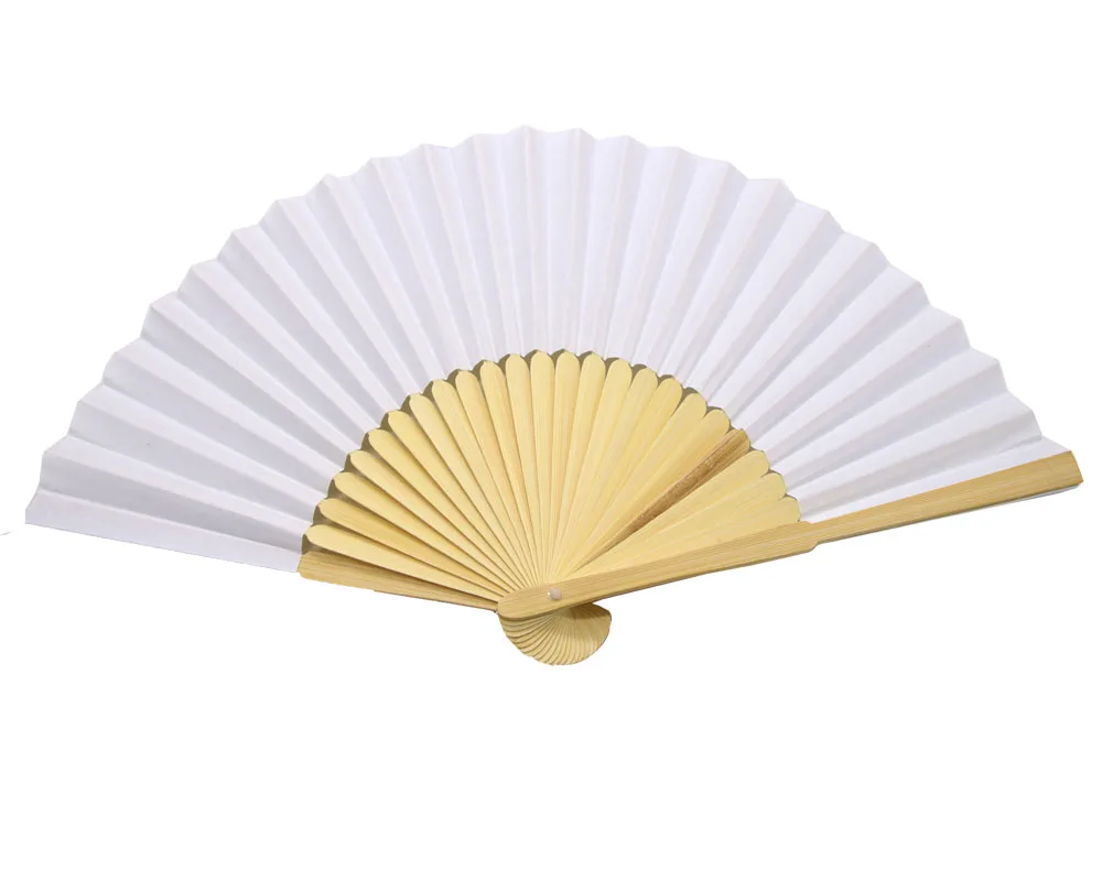 
wholesale custom personal bamboo paper folding hand fan 