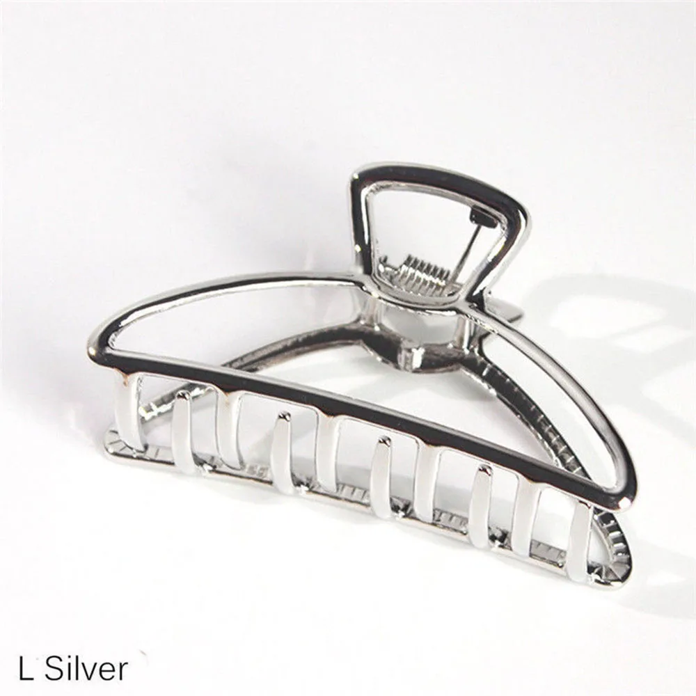 Women Girls Geometric Hair Claw Clamps Hair Crab Moon Shape Hair Clip Claws Solid Color Accessories Hairpin T1271