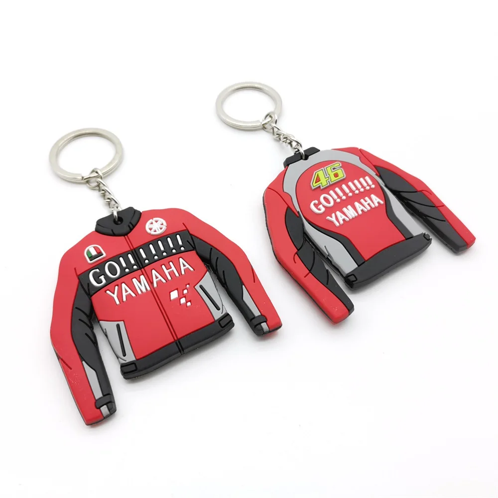 double sized soft pvc custom pendant keychain creative promotion gifts motorcycle hamlet racing suit  keychain