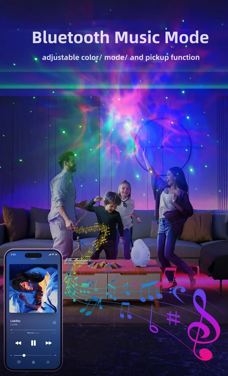 Conch Starry Sky Light Rotating Full Sky Star Projector Bluetooth  Atmosphere  Intelligent Night Light