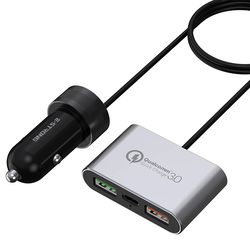 3 Port Charger QC3.0  Car Charger USB C Adapter 5V 7.2A Fast Charging Auto Electronics Factory Price