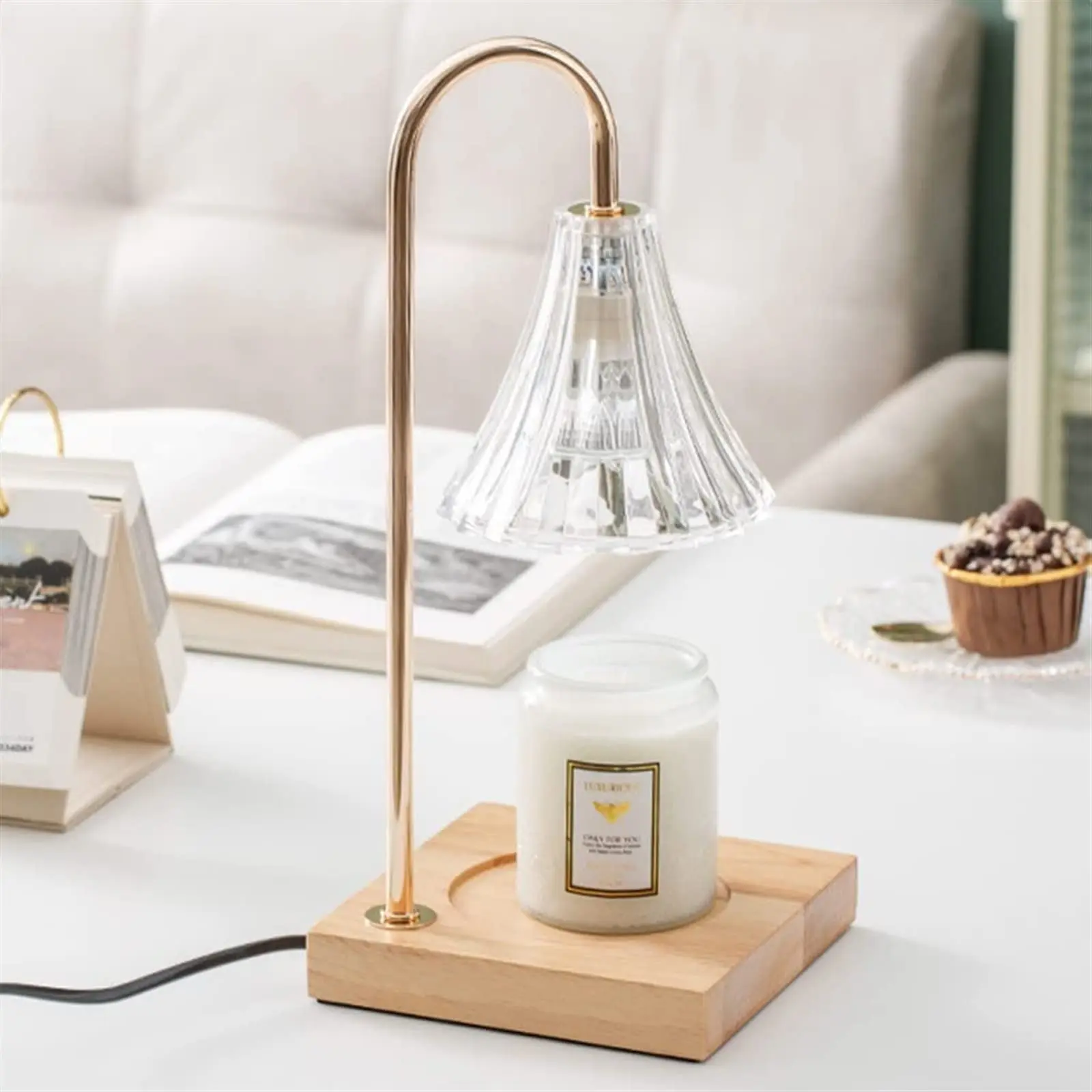 Adjustable Anti Dumping Fire Free Scented Candle Essential Oil Melting Glass Glass Aromatherapy Diffuser With Heating Bulb